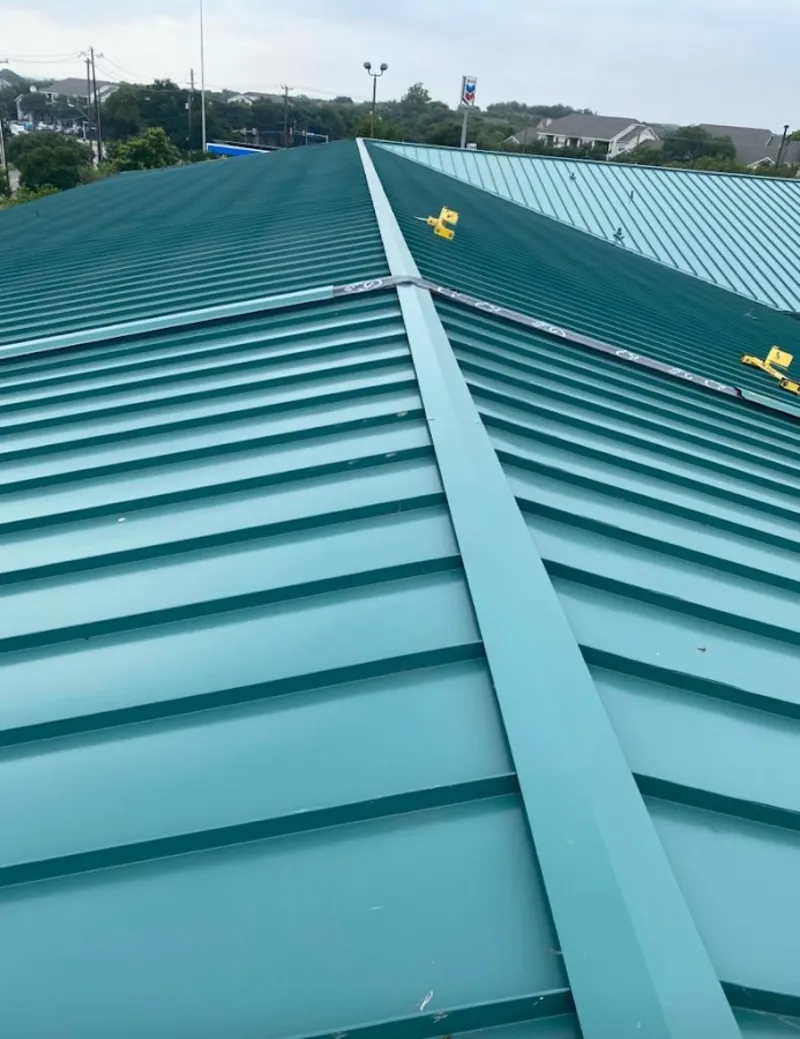 Green commercial metal roof ridge and valley for Metal Roof Repair in Pigeon Forge